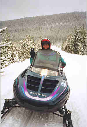 Snowmobiling in Yellowstone Park