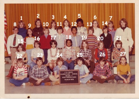 PB Smith Elementary 6th Grade Miss Burgbacher 1978