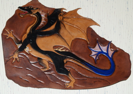 Dragon on leather