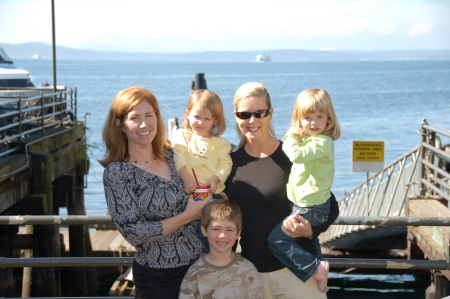 Leslie and Melodi with our kids, August 2007