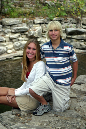 Daughter Chelsey and son Casey in 2004