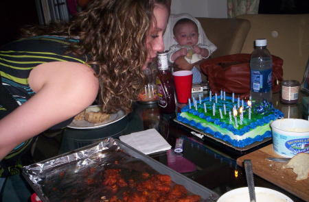 Danielle Blowing Out Her Birthday Candles