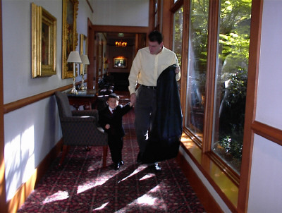 My son Bradley with his daddy Joe in 2002 as ring bearer for Aunt Shellys wedding.