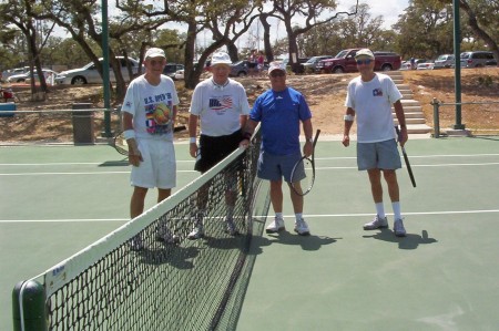 The old guys playing tennis