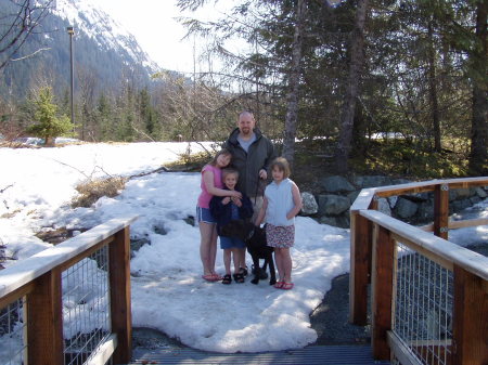 My hubby and 3 of the kids at the glacier April 2007