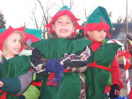 Ty and pals in Landrum Christmas Parade w/ Carolina Classical School