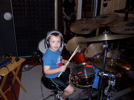 Joey Age 5 on the drums