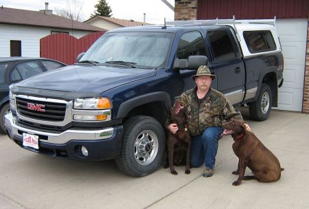 Huntin' dogs and huntin' truck