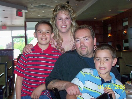 me, my husband Den, Jack 12 and Andrew 9