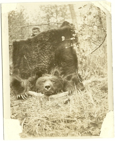 my mom  & Alaskan brown bear 1948 