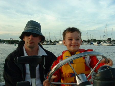 Fin man being a captain on our boat