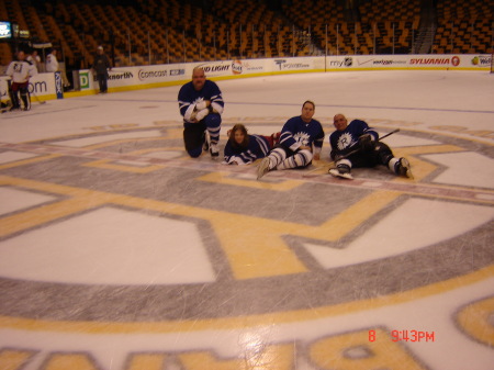 Pre-game....Hamming it up at the Boston Garden