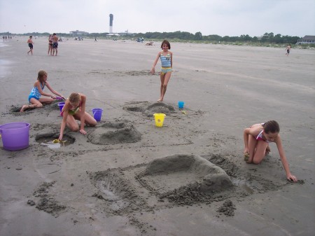 Playing at the beach