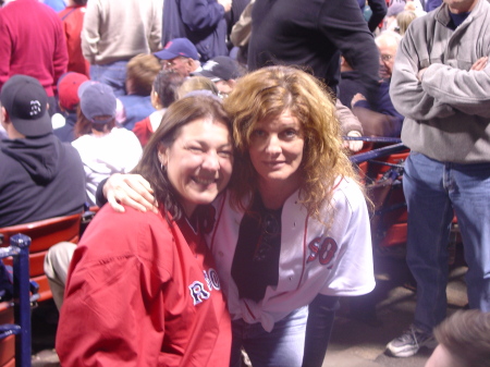 Renee Russo & I hanging out at the Red Sox Game