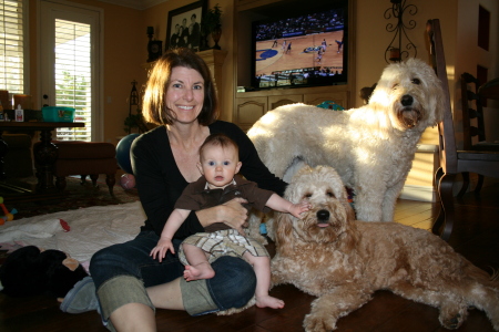 Lisa with Landon and doodles