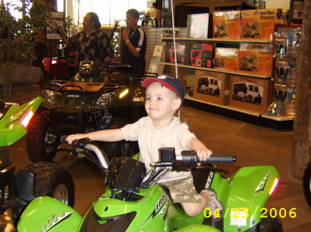 Koby on the 4 wheeler