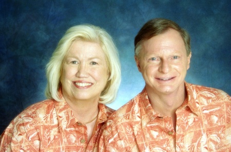 Anne and Don in tropical attire