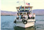 On a boat on the Sea of Galilee