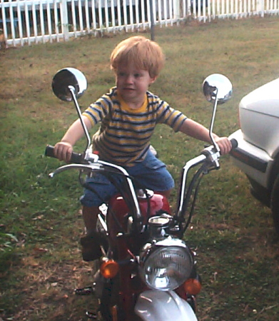 My first grandson Zachary on motorcycle