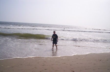 Me wading in the Pacific Ocean.