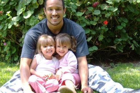 my oldest son jeffrey age 29 and his twins heaven & nevaeh ages 4 those my twin grand babies