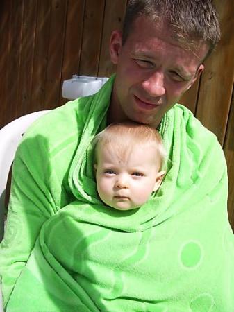 Kyla and I drying off at the pool