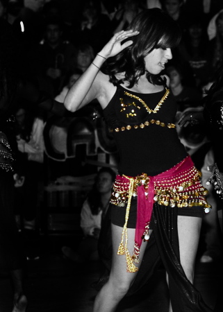 Me bellydancing at my Senior Kingsball rally