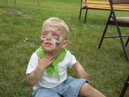 Jimmy's initial foray into face painting