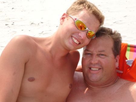 dad and boy at the beach 2008
