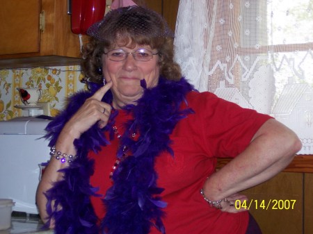 My birthday month at our Red Hat Society meeting