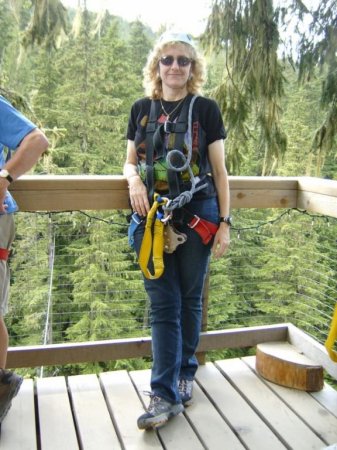 zip lining in whistler canada june 2007