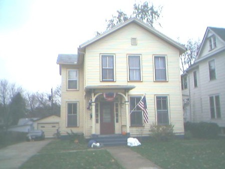 Our new home, built in 1855 in Bloomington's Historical District Area, on the day after we moved in