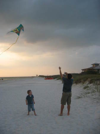 Flying the Sponge Bob kite
