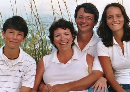 Family at the beach, 2004