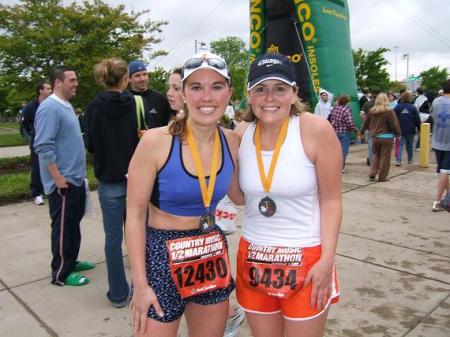 My friend Jen and I after running the Country Music Half Marathon in Nashville