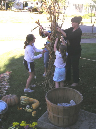 fall decorating for the Covered Bridge Festival in our county