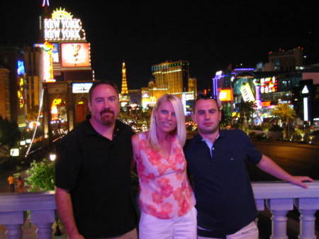 My husband Brannigan, my cousin from Poland, Mike, and me in Vegas!