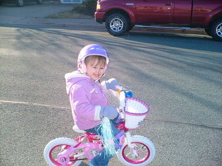 Grace riding her bike
