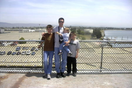 Me and my boys on the USS Hornet flight deck.