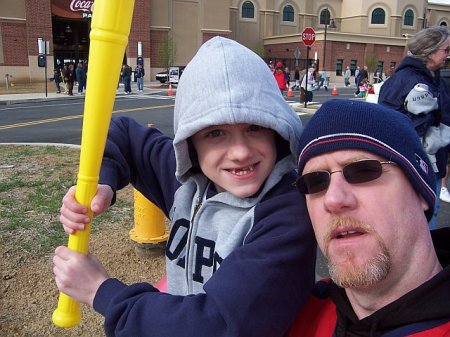 Spencer and Dad at Ironpigs game