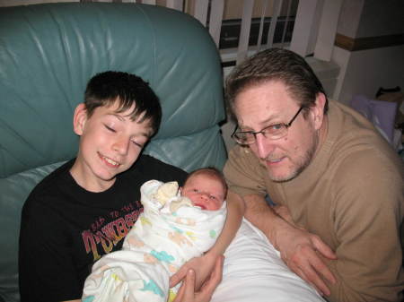 Papa and the 2 guys: Zach holding Koen