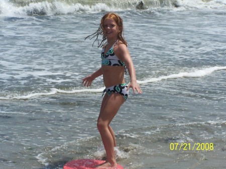 youngest daughter skimboarding