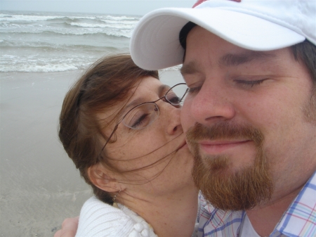 Kass & I on the beach in Corpus Christi, TX.