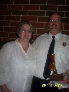 Me and my wife awards night with Fire Dept