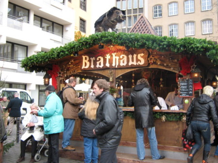 German Sausages at Christmas Market in Cologne