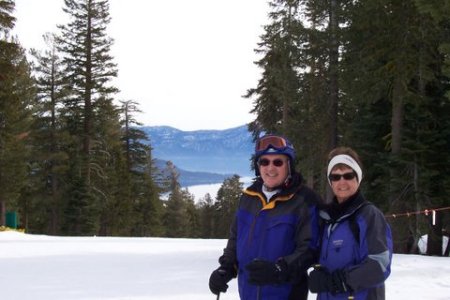 Dennis and Linda skiing at Tahoe