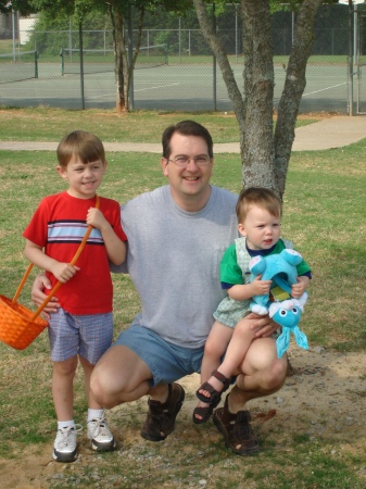 Easter Egg Hunt with Daddy and boys