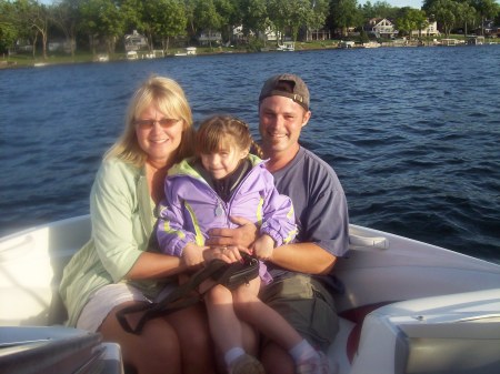Ally's first boat ride on Lake Delavan in WI