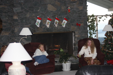 Christmas stockings by the fireplace