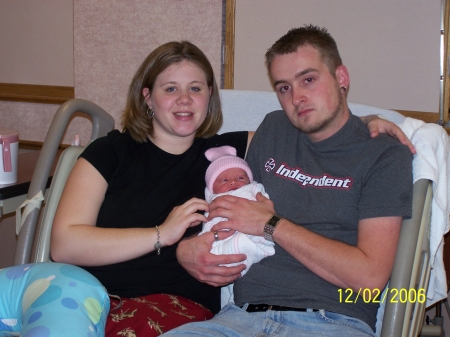 my son brian and his girl friend and their new baby
